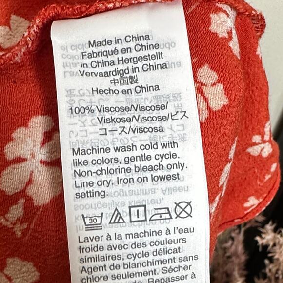 MADEWELL Button-Front Tie-Sleeve Retro Dress in Happy Hibiscus Sz 8 {K28} - Picture 6 of 7